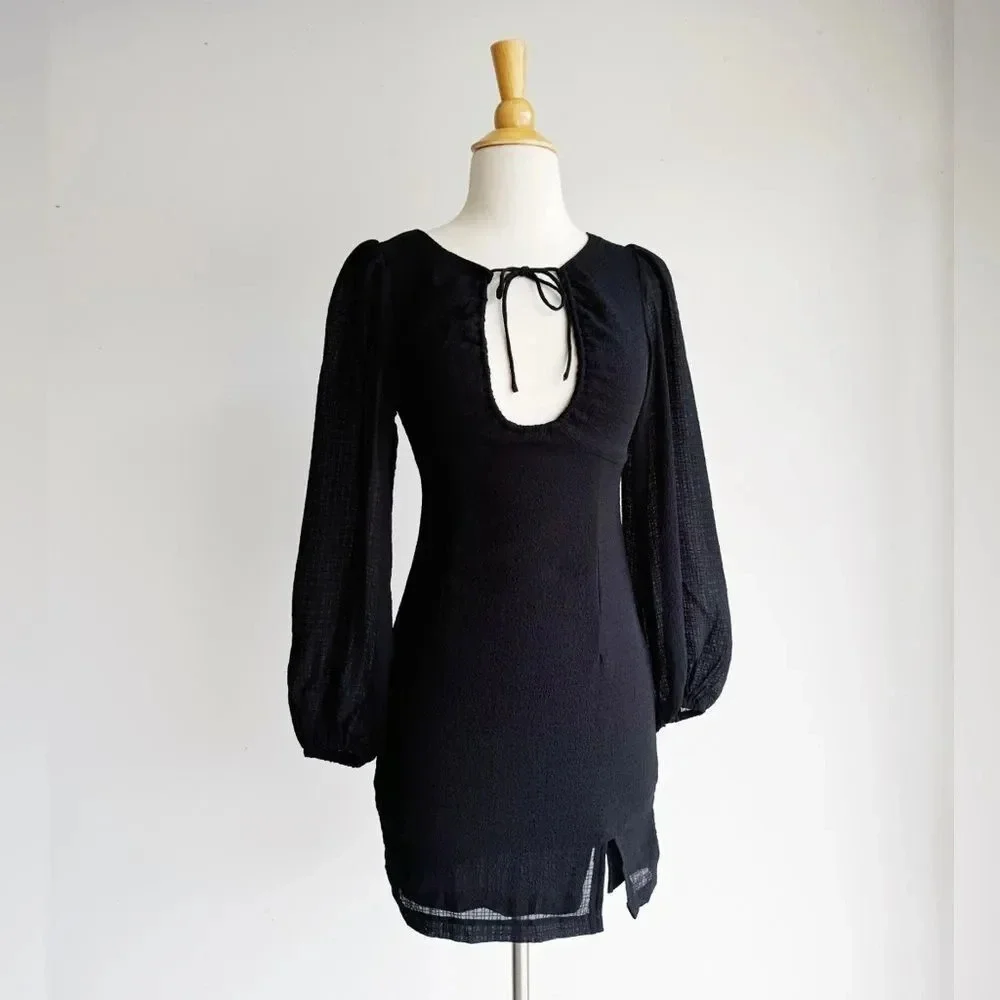NWT PRINCESS POLLY | Black Saxon Mini Dress | 2 - Picture 3 of 7